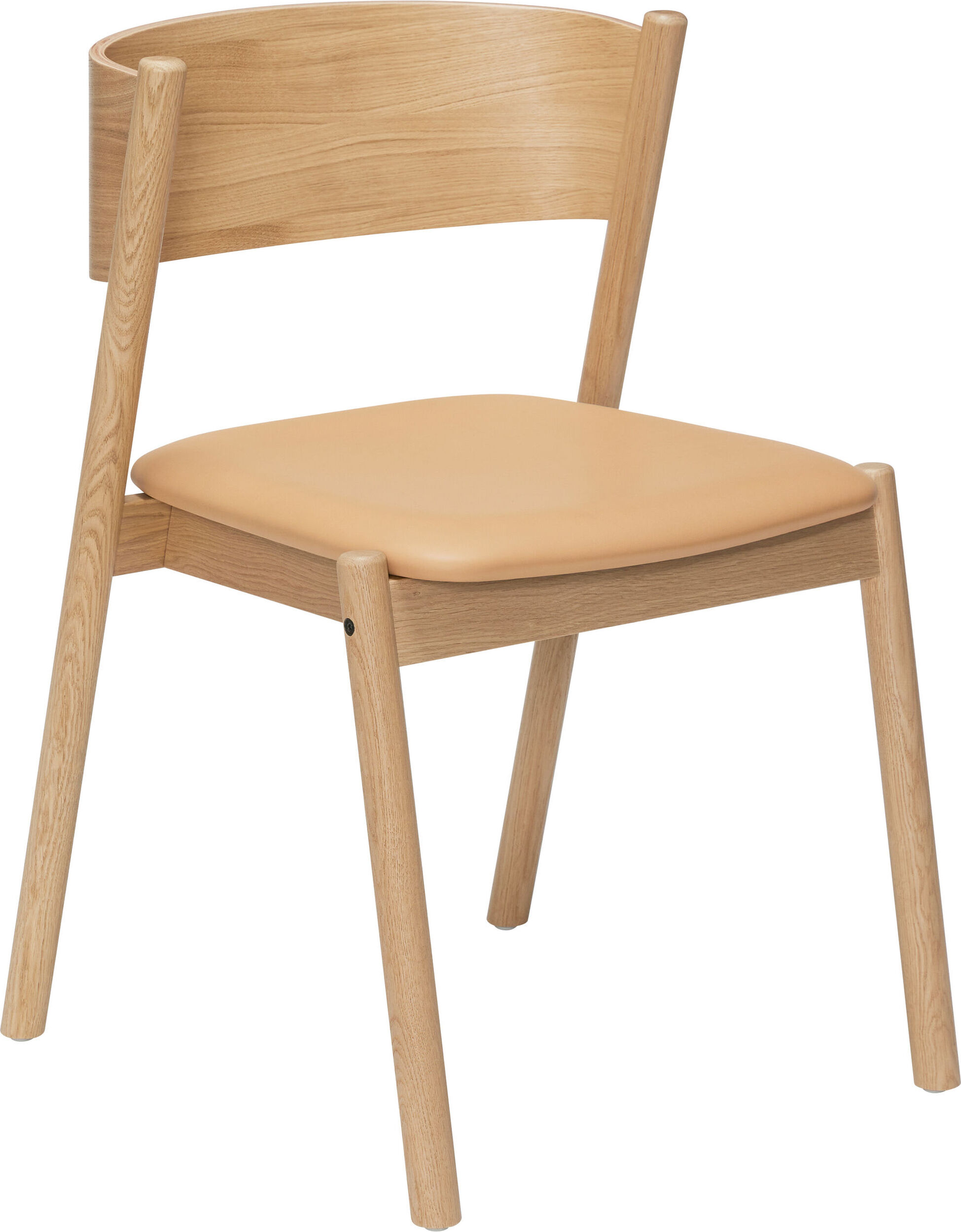Oblique Stuhl 80 cm natürliche Eiche mit gepolstertem Sitz