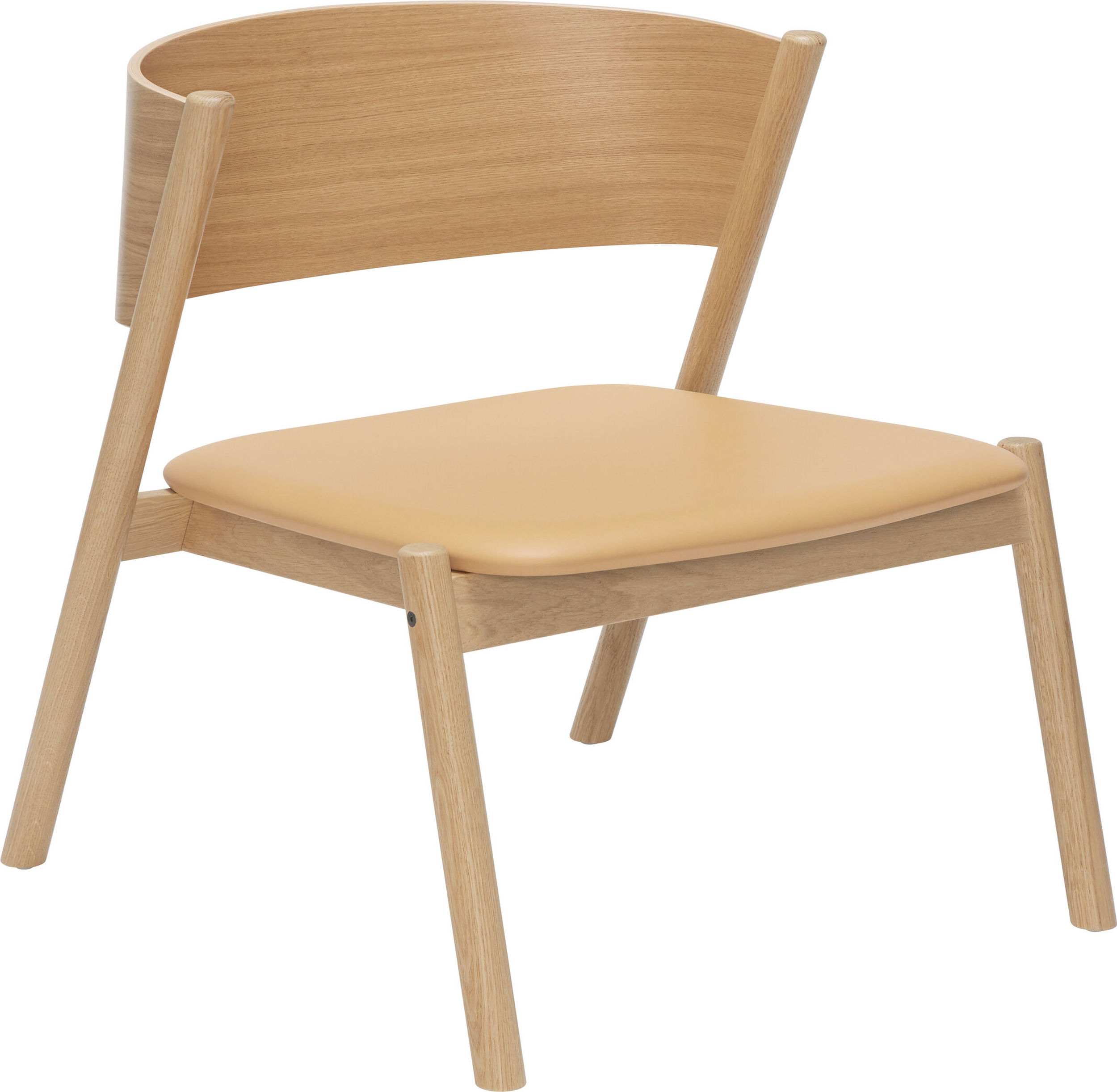 Oblique Stuhl natürliche Eiche mit gepolstertem Sitz