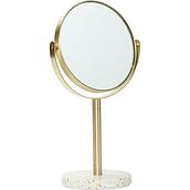 Oglindă cosmetică mică Hübsch cu bază de marmură