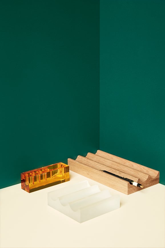 Organizador de escritorio de cristal Hübsch, esmerilado