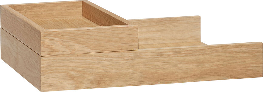 Organizador de escritorio de roble natural Rail, Set de 2 piezas