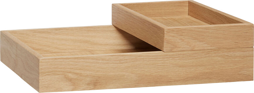 Organizador de escritorio de roble natural Rail, Set de 2 piezas