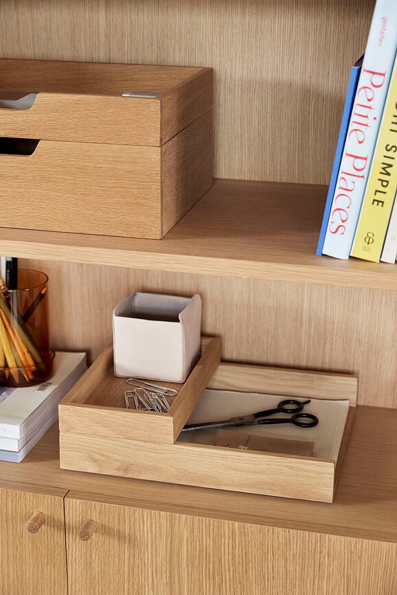 Organizador de escritorio de roble natural Rail, Set de 2 piezas