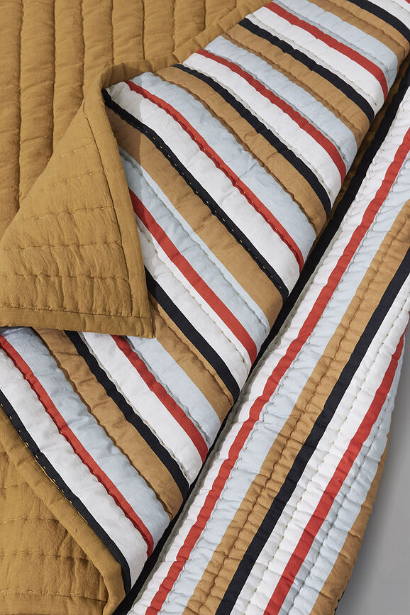 Pavilion Κουβέρτα ριγέ, 140 x 200 cm, ώχρας