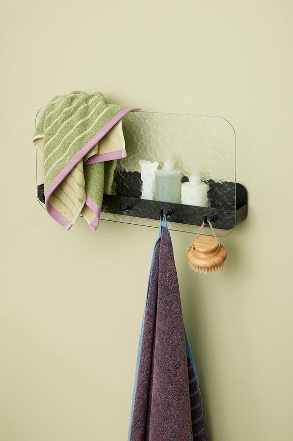 Perchero de Pared con Estante Shack, 60 cm, rojo