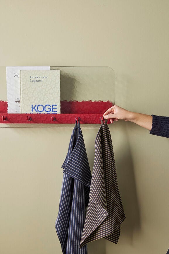 Perchero de Pared con Estante Shack, 60 cm, rojo