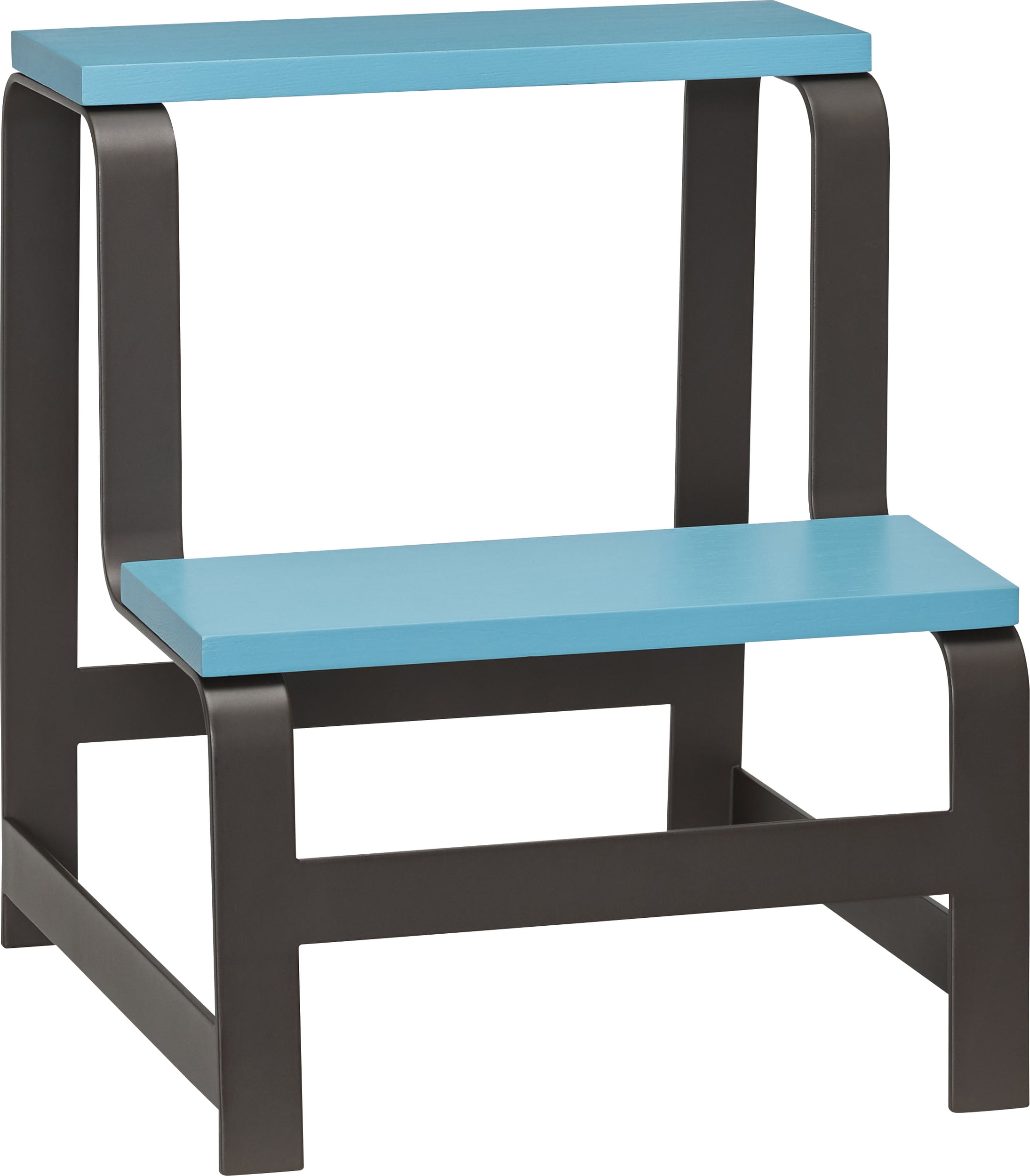 Podest Hocker 49 cm, blau-braun