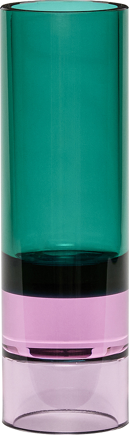 Portacandela per candele tealight Astro 15 cm verde-rosa
