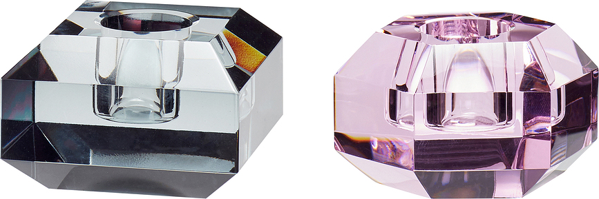 Portavelas de cristal Hübsch 340704, 2 unidades