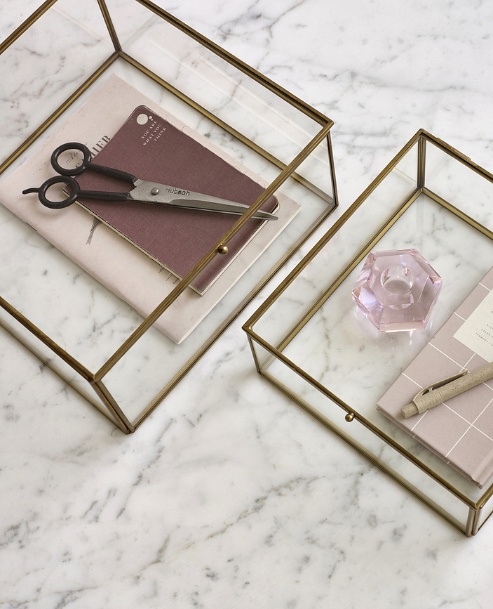 Portavelas de cristal Hübsch 340704, 2 unidades