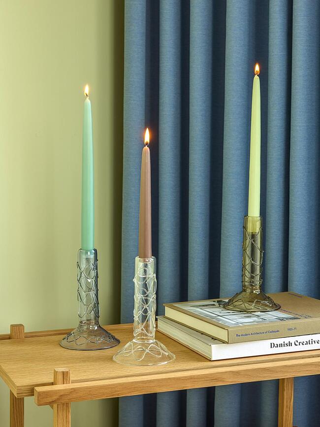 Portavelas para vela de mesa Doodle, oliva