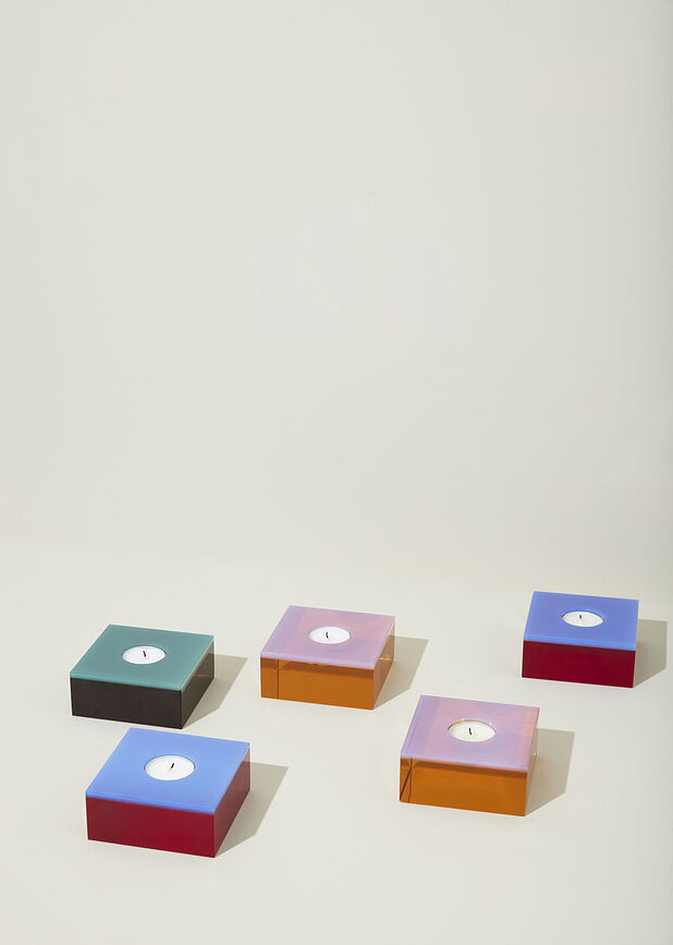 Portavelas para velas de té Flux, verde y marrón