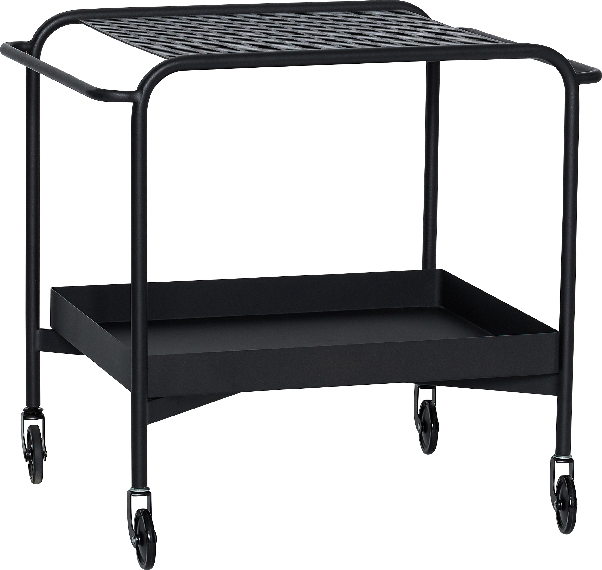 Push Tabellen auf Rädern schwarz