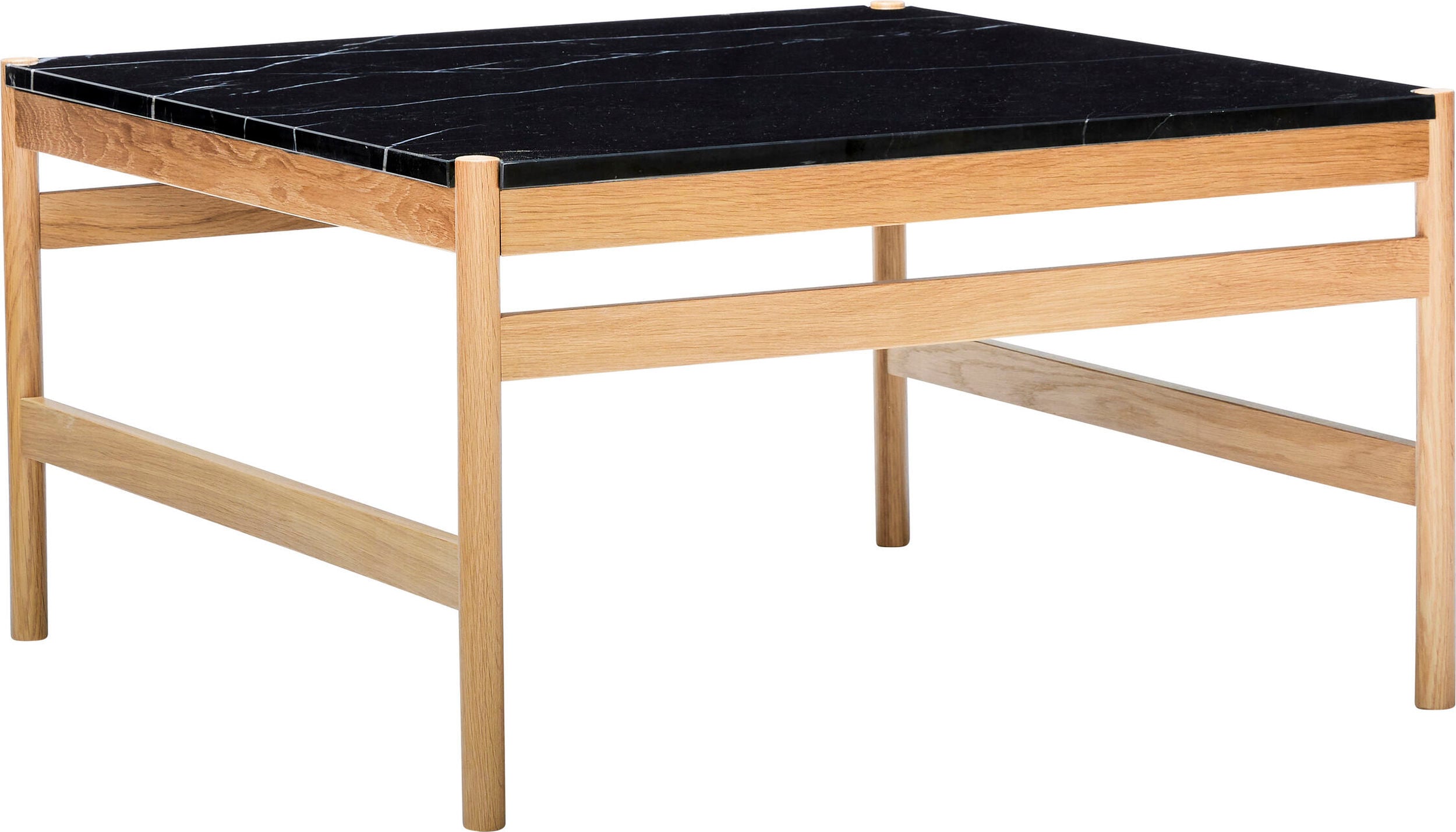 Raw Kaffeetisch 80 cm schwarz mit Marmorplatte