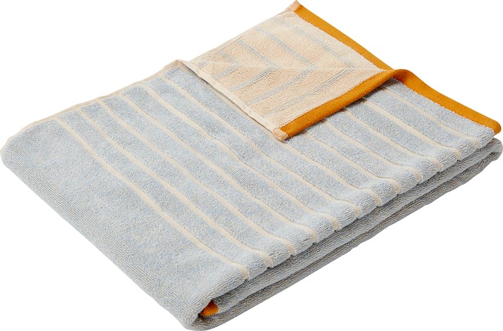 Ręcznik Hübsch 70 x 140 cm beżowo-niebieski