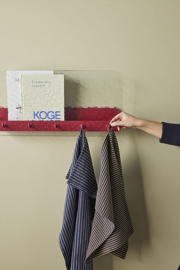 Shack Κρεμάστρα Τοίχου Με Ράφι, 60 cm, κόκκινη