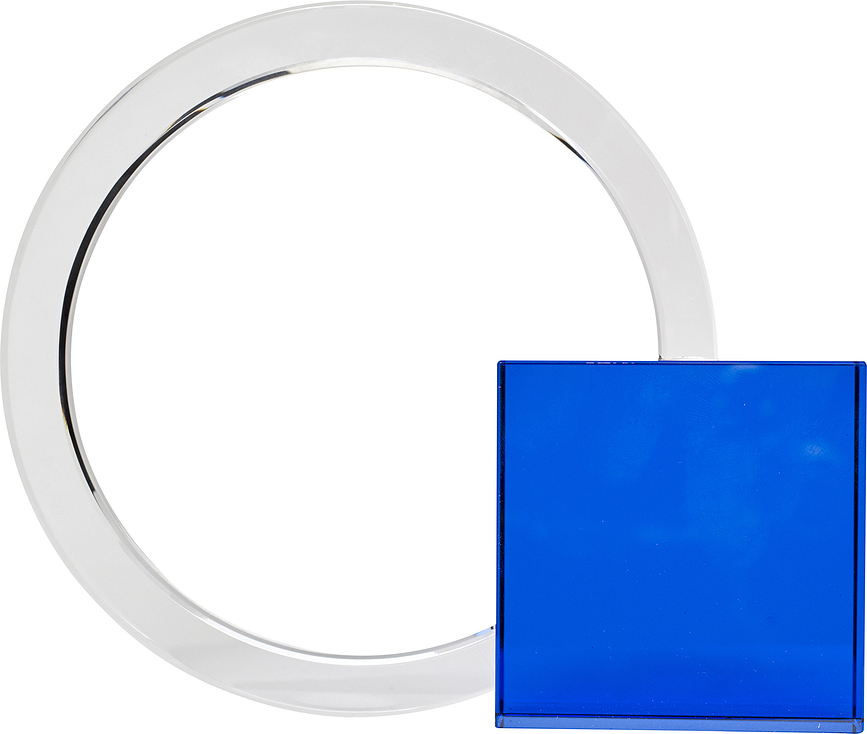 Sujetalibros de cristal Hübsch, azul