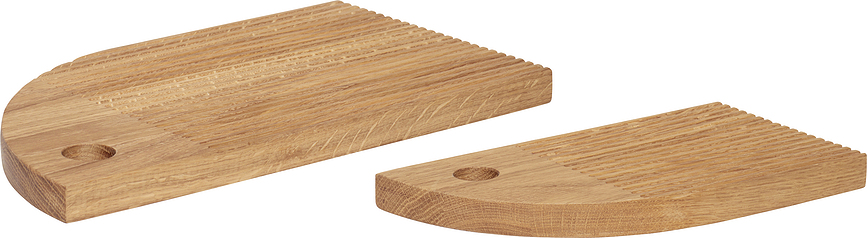 Tabla de Cortar de roble redondeada Hübsch, Pack de 2 unidades