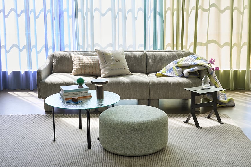 Tento Couverture de Pique-nique 140 x 200 cm, bleu et jaune