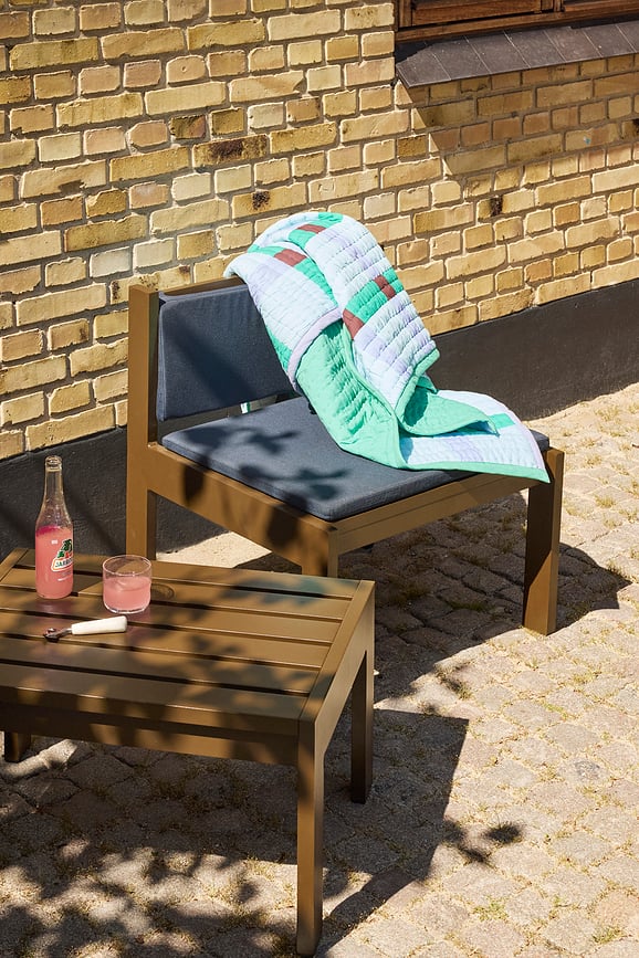 Tento Couverture de Pique-nique 140 x 200 cm, bleu et jaune