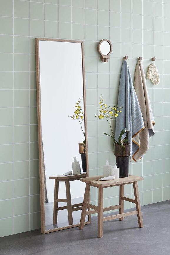 Toalla Hübsch, 70 x 140 cm, verde y rosa