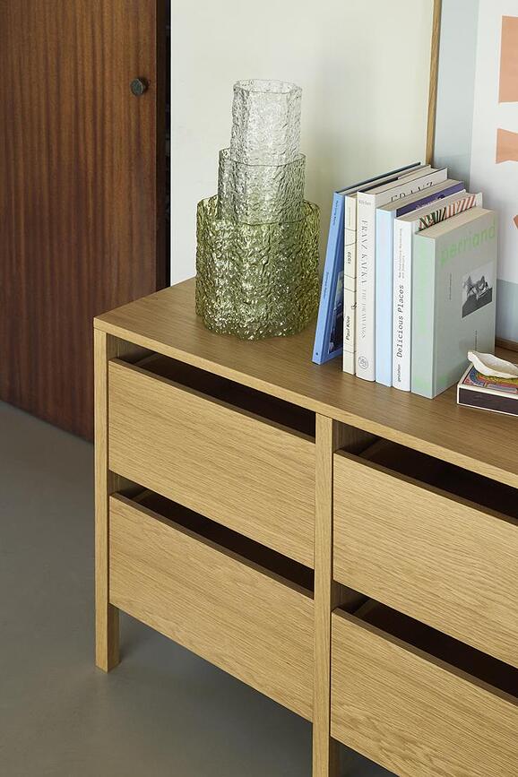 Vases transparents, verts, Lot de 3