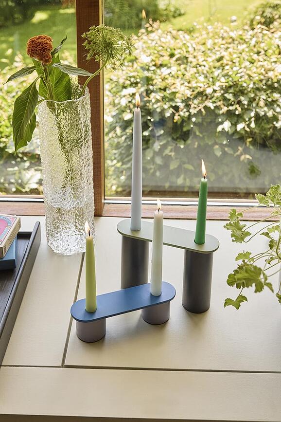 Vases transparents, verts, Lot de 3