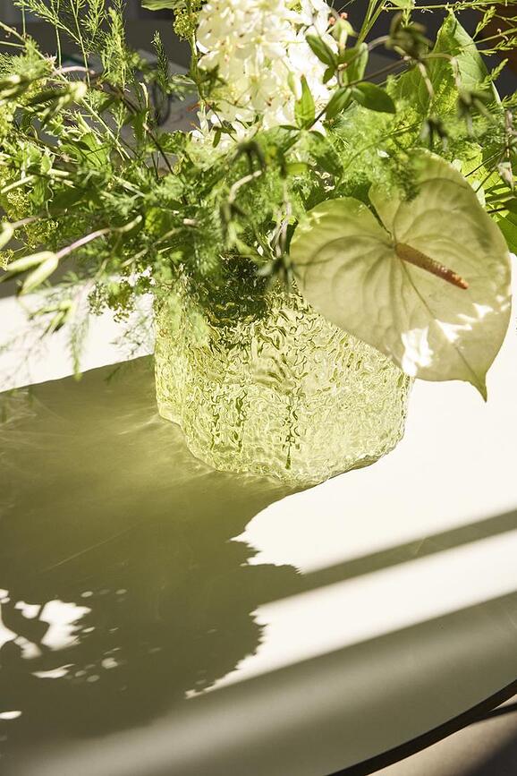 Vases transparents, verts, Lot de 3