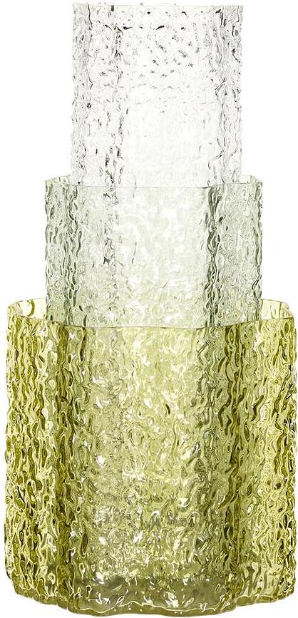 Vases transparents, verts, Lot de 3