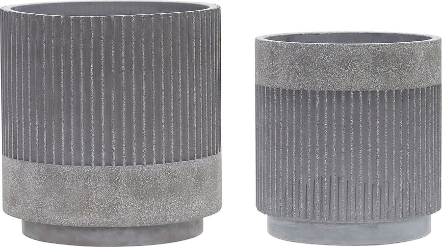 Vasetti per fiori Ripple grigiastri 2 pz.