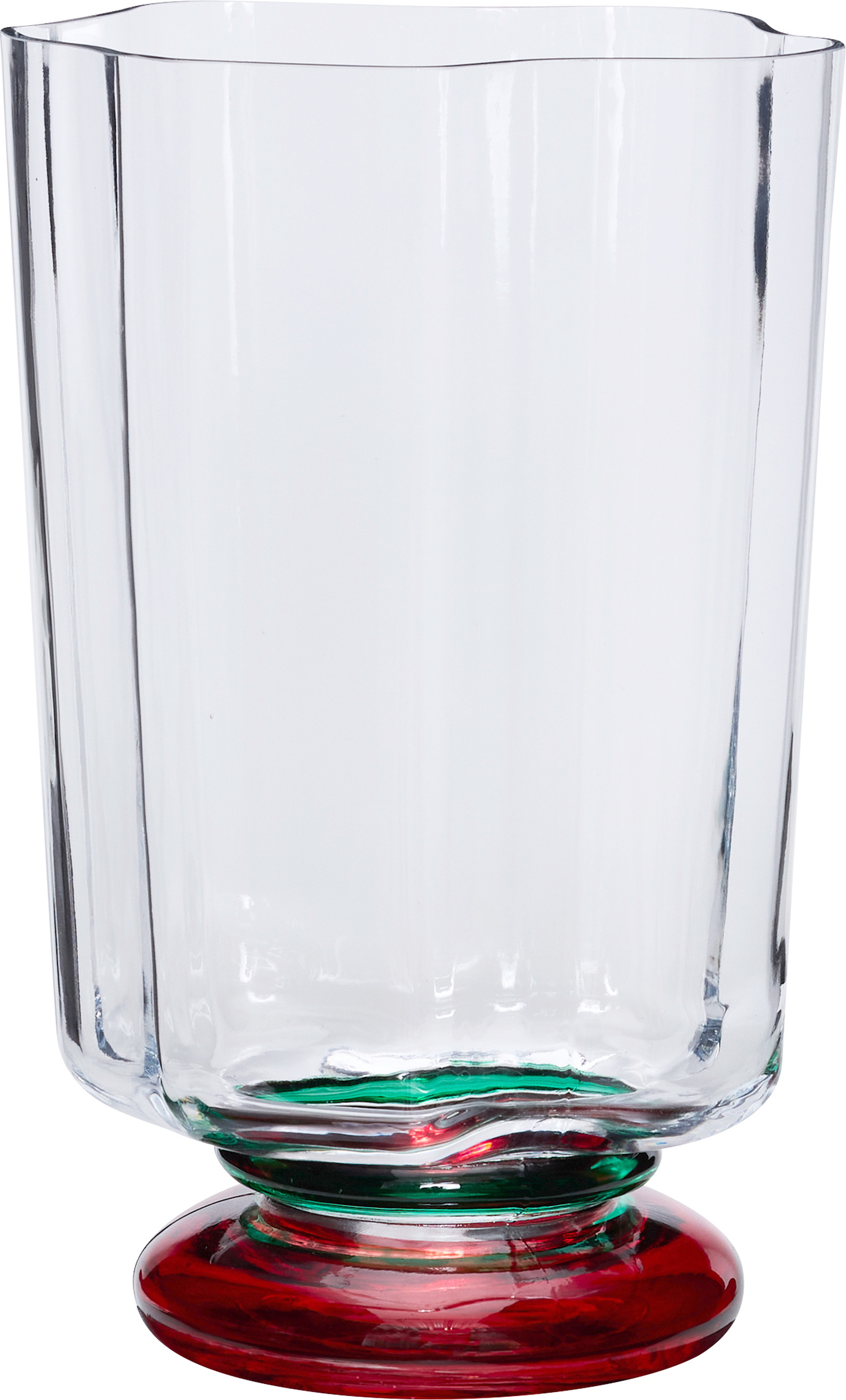 Verre Vase 28 cm, grün-rot