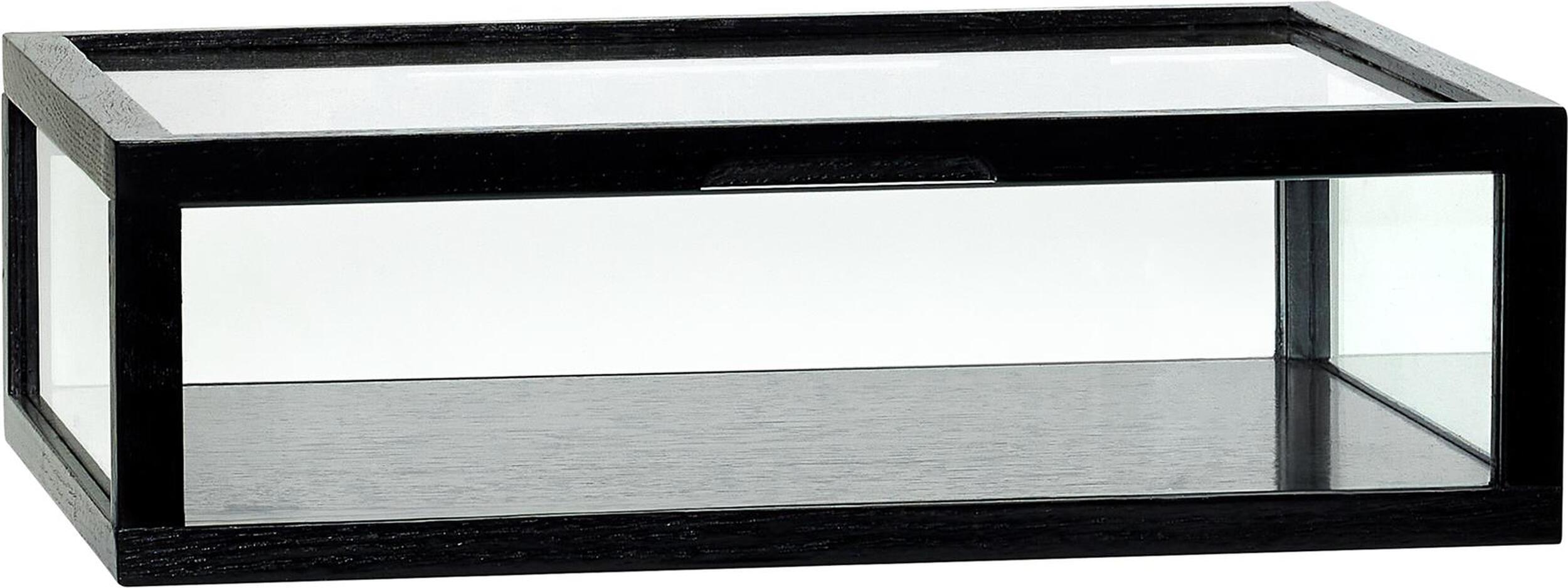 View Aufbewahrungsbox 40 cm schwarz aus Glas