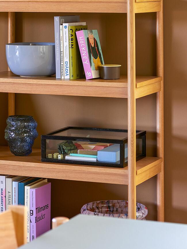 View Kutija za pohranu staklena crna 40 cm