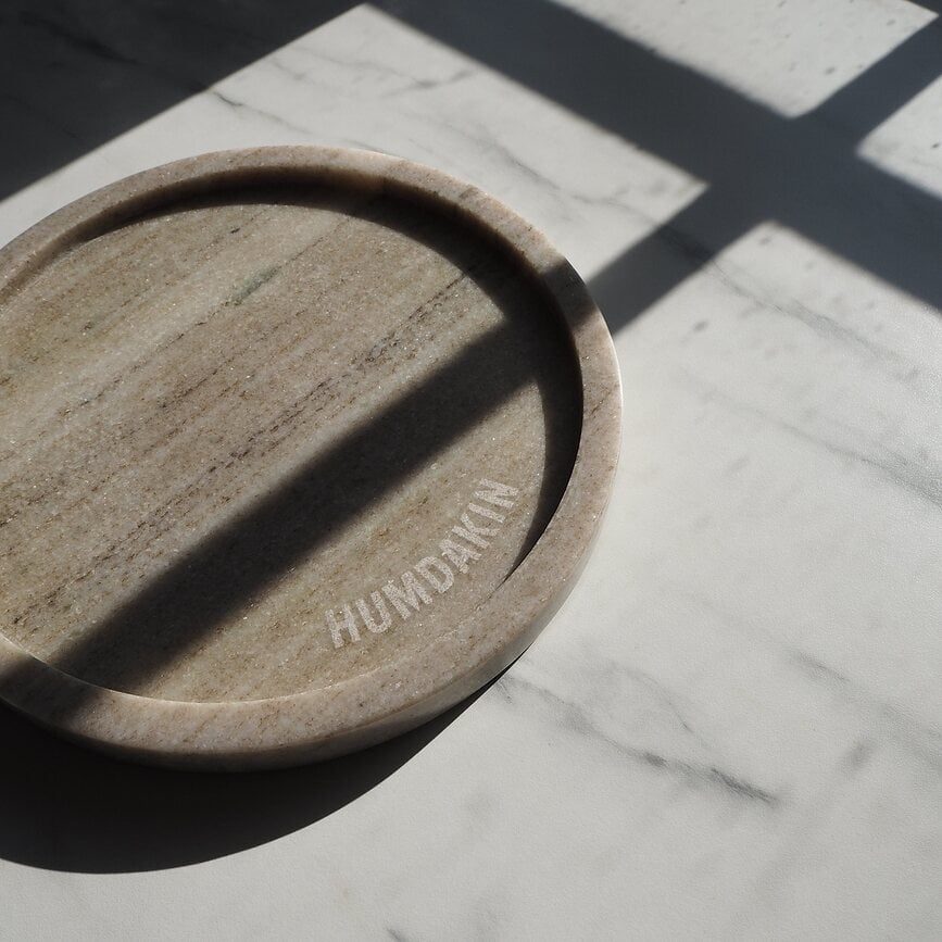 Bandeja de mármol Humdakin, 22 cm, beige