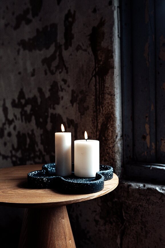 Bandeja decorativa de Terrazzo Palermo, negra