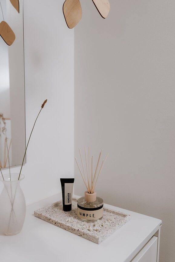 Bandeja decorativa Terrazzo Humdakin, 20 x 30 cm, beige