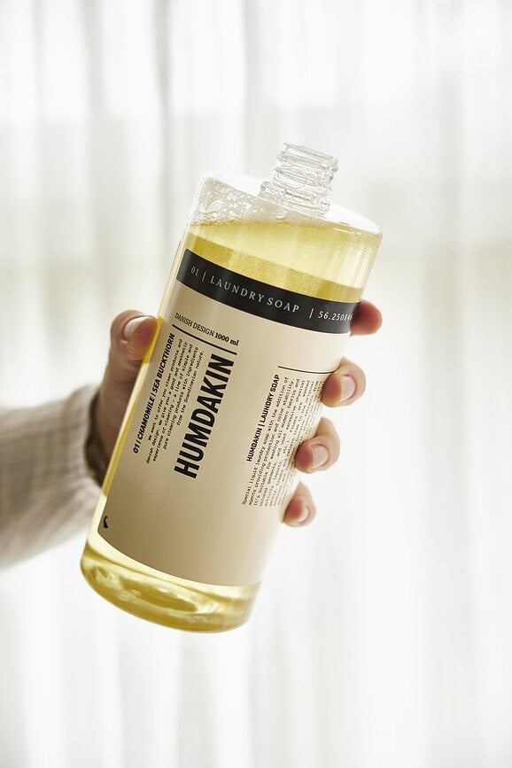 Jabón Líquido para Ropa Humdakin, semilla de algodón y rosa silvestre, 1 l