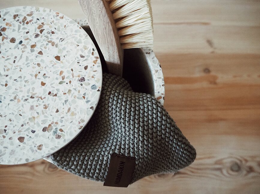 Humdakin Bologna Terrazzo Boîte de rangement avec couvercle, beige