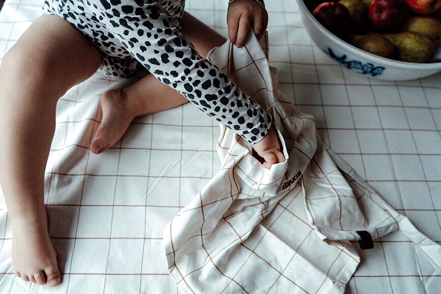 Humdakin Check Tablier Enfant, marron clair