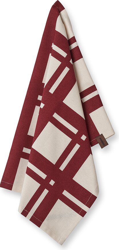 Humdakin Check Torchons de cuisine, rouges, Lot de 2