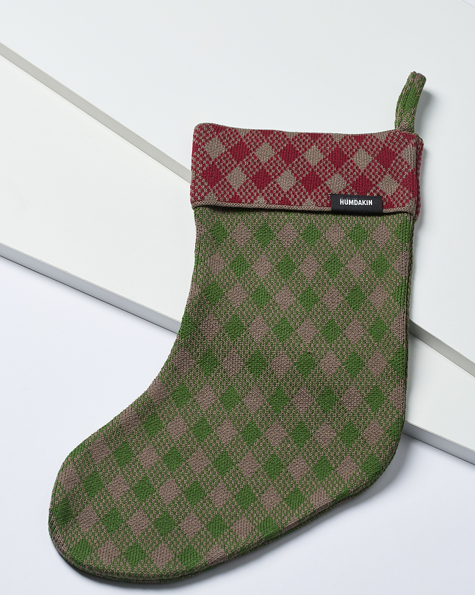 Humdakin Christmas Božična nogavica, karirasta