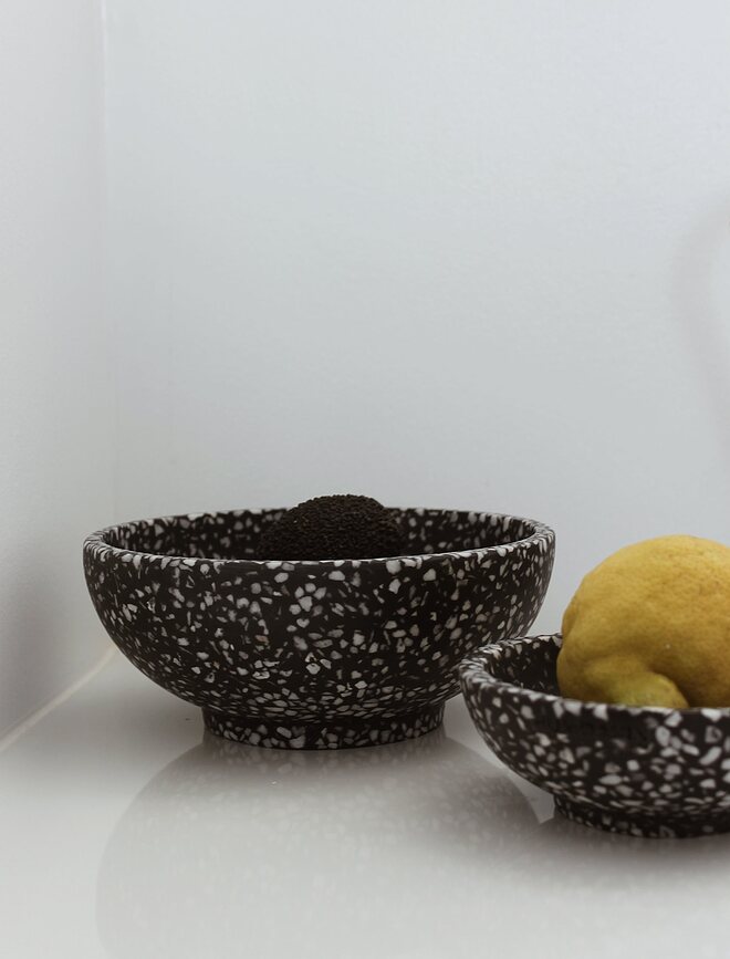 Humdakin Firenze Terrazzo Skleda, 13 cm, črna