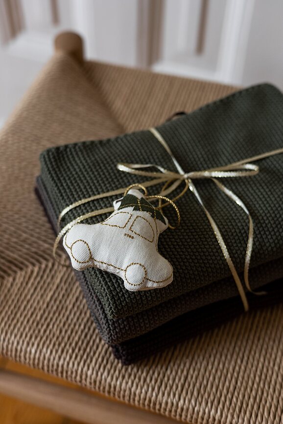 Humdakin Knitted Torchon de Cuisine 28 x 28 cm, mélange beige