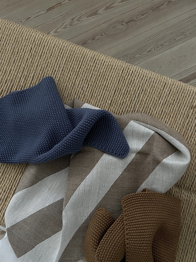 Humdakin Knitted Torchon de Cuisine 28 x 28 cm, mélange beige