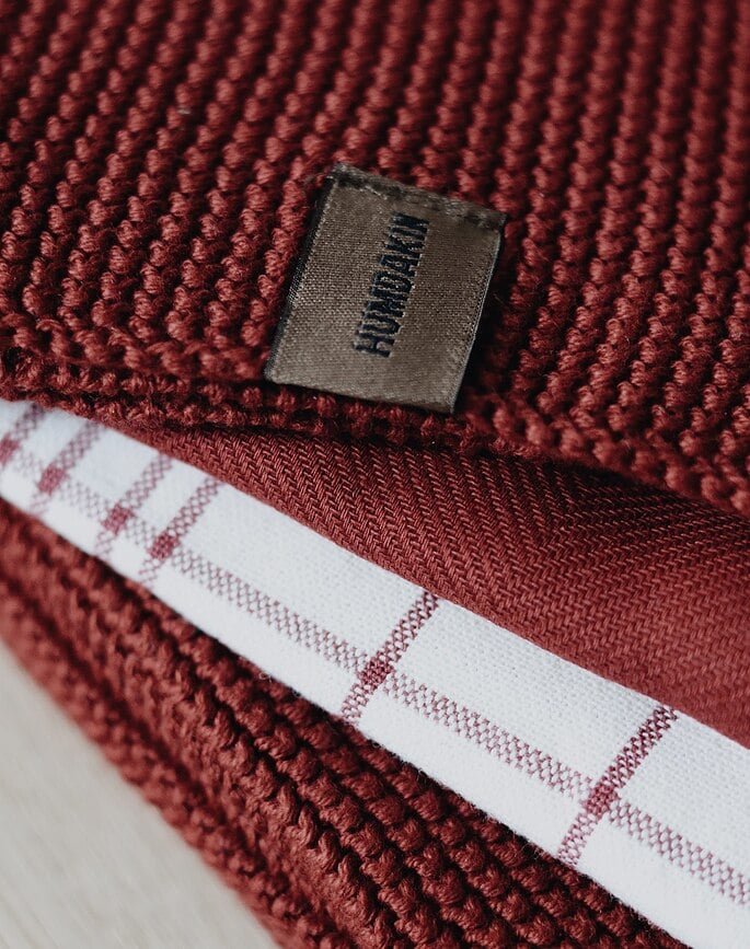 Humdakin Knitted Krpa za posuđe karirana intenzivno crvena 28 x 28 cm