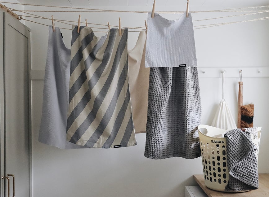 Humdakin Kuhinjske krpe v črtastem vzorcu, 45 x 70 cm, modre, 2 kosa