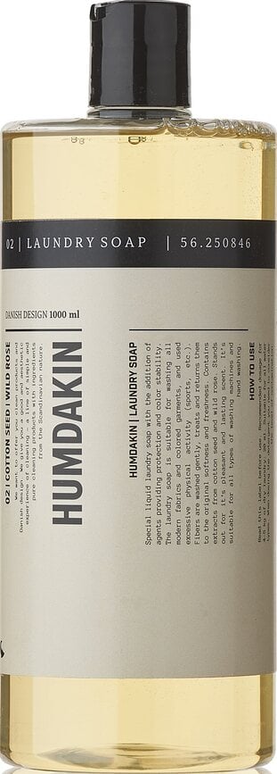 Humdakin Lessive, aux graines de coton et rose sauvage, 1 l