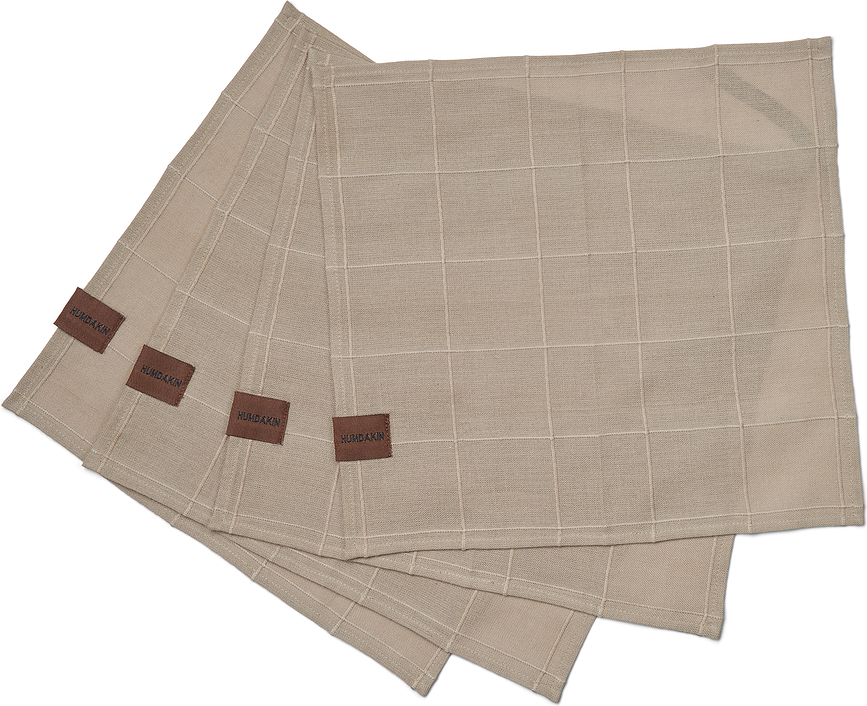 Humdakin Lingettes avec boîte, 28 x 28 cm, beiges, en coton, Set 5 pièces