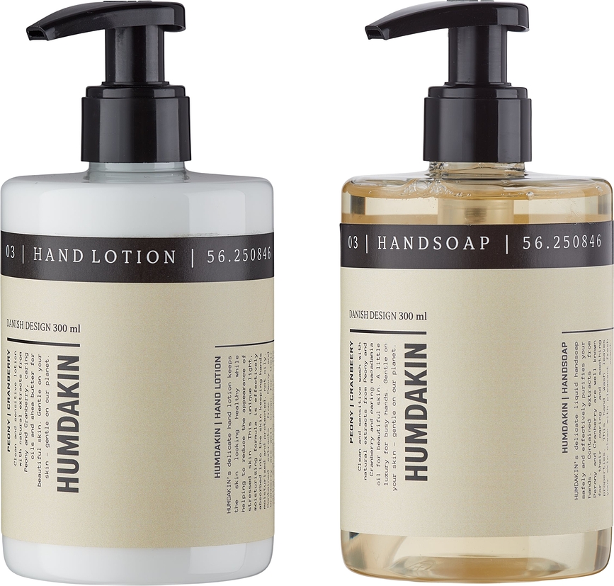 Humdakin Peony & Cranberry Set, milo in losjon za roke, 2 x 300 ml, 2 kosa