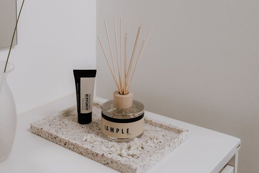 Humdakin Terrazzo Plateau décoratif, 10 x 25 cm, beige